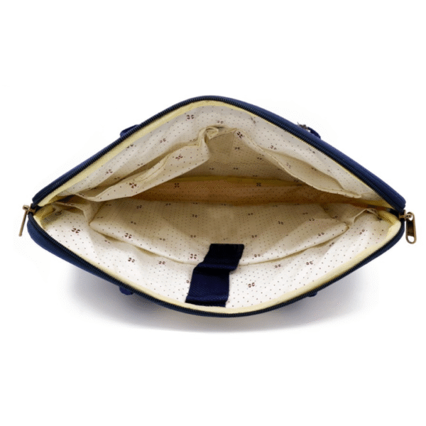 canvas laptop bag with madhuvani print both site