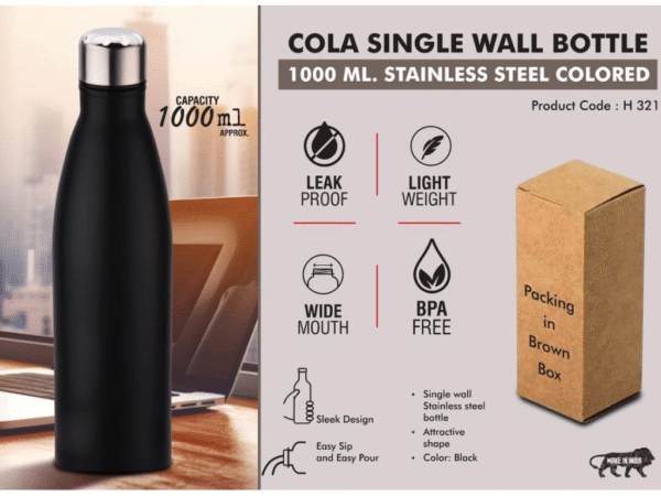 cola 1000ml stainless steel bottle