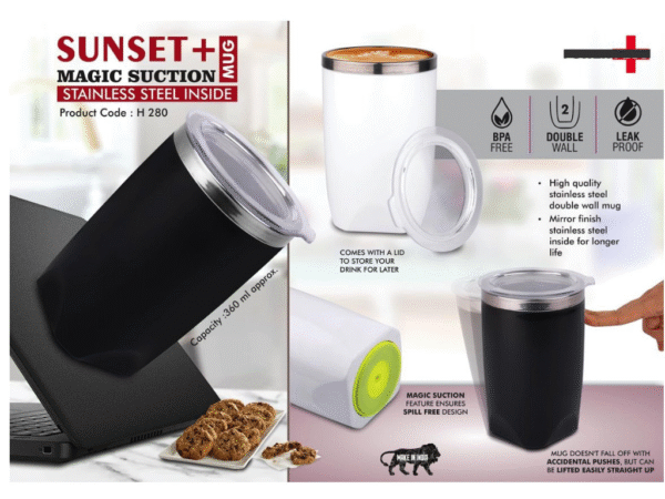 Sunset Stainless Steel Mug with Lid