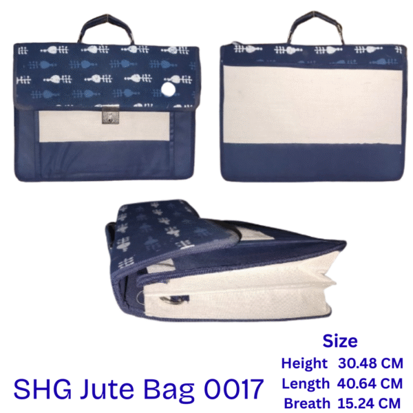 jute file bag with madhuvani bag