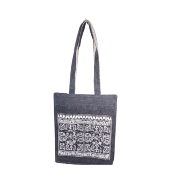 jeans denim bag with madhuvani bag with both side