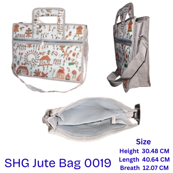 jute grey madhuvani bag