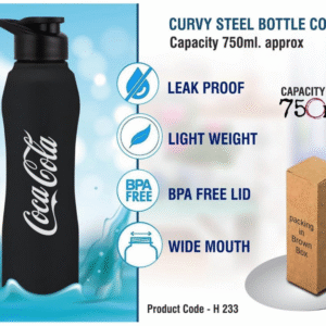 curvy stainless steel bottle – 750 ml