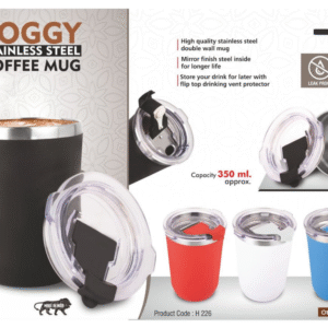 foggy stainless steel coffee mug – 350ml