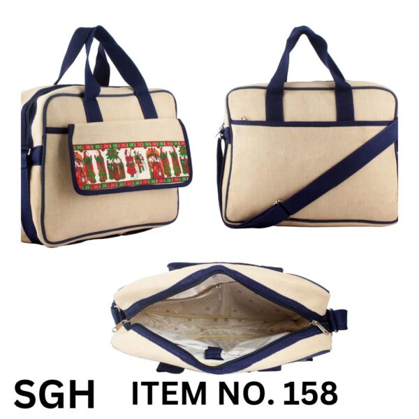 canvas laptop bag with madhuvani prient