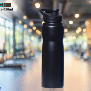 750ml sleek black sports bottle