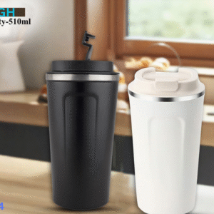vacuum insulated travel mug with anti slip grip